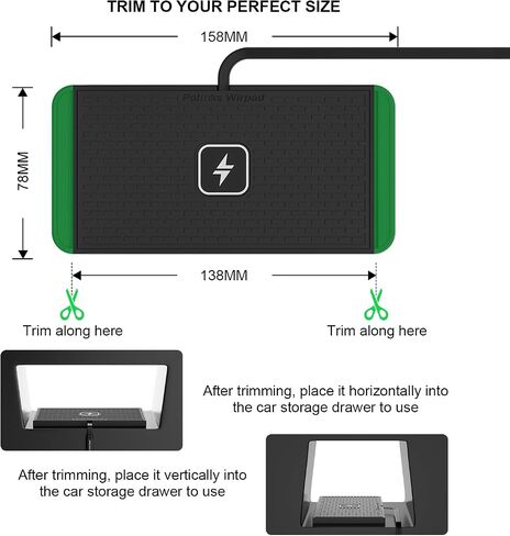 POLMXS 25W Wireless Charger Car Fast Wireless Charging Pad DIY Wireless Phone Charger Mat Compatible with iPhone 17/16(25W)/15/14/13/12(7.5W) (P21) in Saudi Arabia