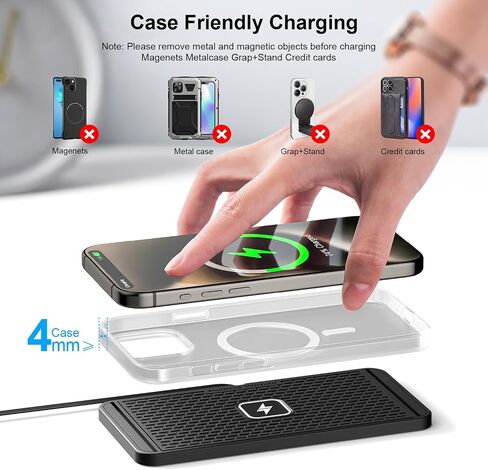 POLMXS 25W Wireless Charger Car Fast Wireless Charging Pad DIY Wireless Phone Charger Mat Compatible with iPhone 17/16(25W)/15/14/13/12(7.5W) (P21) in Saudi Arabia