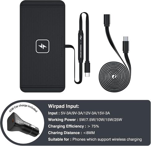 POLMXS 25W Wireless Charger Car Fast Wireless Charging Pad DIY Wireless Phone Charger Mat Compatible with iPhone 17/16(25W)/15/14/13/12(7.5W) (P21) in Saudi Arabia