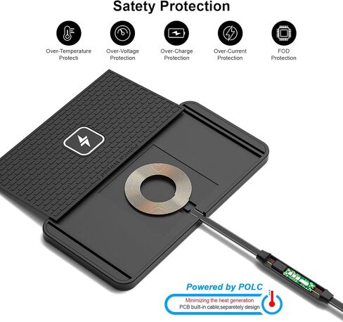 POLMXS 25W Wireless Charger Car Fast Wireless Charging Pad DIY Wireless Phone Charger Mat Compatible with iPhone 17/16(25W)/15/14/13/12(7.5W) (P21) in Saudi Arabia