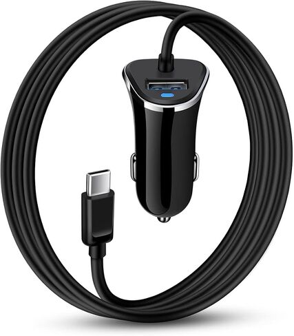 USB-C Car Charger, 3.4A USB Type C Car Charger Adapter & Fast Charge Cable | C Cord Cargador USBC Lighter for Samsung Galaxy S26 S25 S24 S23 S22 A17 iPhone 17e 17 16e 16 15 Pro Max Android Cigarette 12V in Saudi Arabia