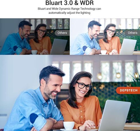 DEPSTECH 4K Webcam, DW49 HD 8MP Equipped with Sony Sensor Autofocus Webcam with Microphone, Privacy Cover, Plug Play USB Computer Web Camera for Pro Streaming/Online Teaching/Video Calling/Zoom/Skype | Privacy Cover, Plug Play USB Computer Web Camera for  in Saudi Arabia