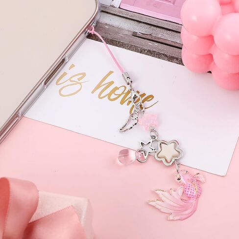 4Pcs Cute Phone Charm Mobile Koi Star Pendant Decor Detachable Anti Theft Strap Decorative Charms for Camera Bag Cellular Telephones Case Suitable for Keychain Backpack Wallet Decoration Women in Saudi Arabia