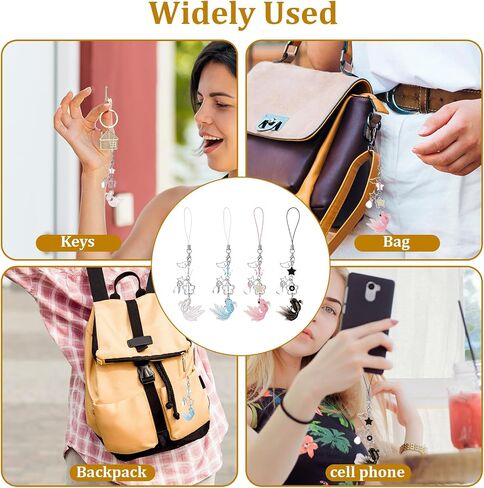4Pcs Cute Phone Charm Mobile Koi Star Pendant Decor Detachable Anti Theft Strap Decorative Charms for Camera Bag Cellular Telephones Case Suitable for Keychain Backpack Wallet Decoration Women in Saudi Arabia
