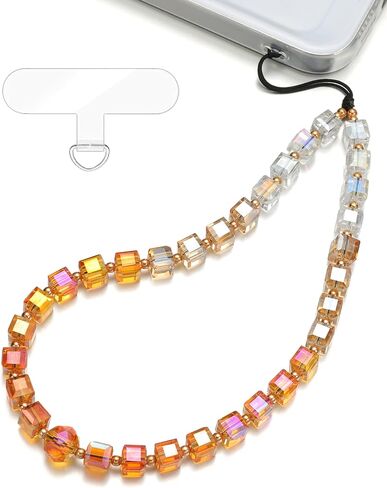 Crystal & Pearl Phone Charm Wrist Strap, Beaded Lanyard Wristlet Chain, Hands-Free Bracelet Strap for Phone Cases in Saudi Arabia