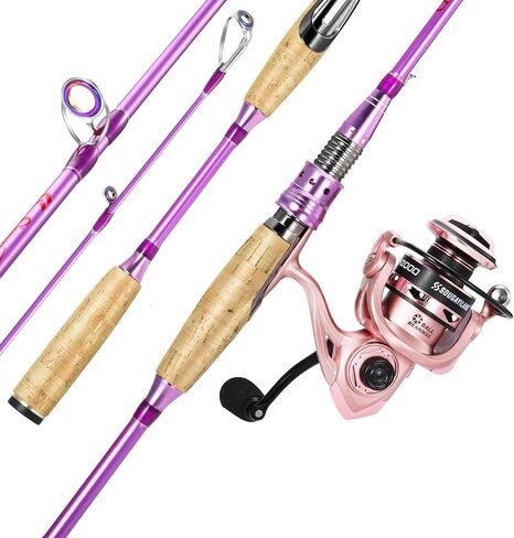 Sougayilang Colorful Spinning Rod and Reel Combo - 2-Piece Graphite Fishing Pole with Smooth Reel for Freshwater & Saltwater Great Gifts in Saudi Arabia
