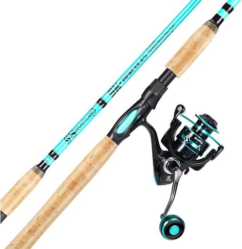 Sougayilang 7’ Fishing Rod and Reel Spinning Combo, 2 Piece Fishing Rod, Size 4000 Reel, Right/Left Handle Position, Suitable for Inshore Fishing in Saudi Arabia