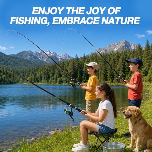 Fishing Pole Kit, 3PCS Telescopic Fishing Rod and Reel Combo with Spinning Reel, Line, Bionic Bait, Hooks and Carrier Bag for Saltwater and Freshwater Fishing, Gifts for Men Beginner Junior Anglers in Saudi Arabia