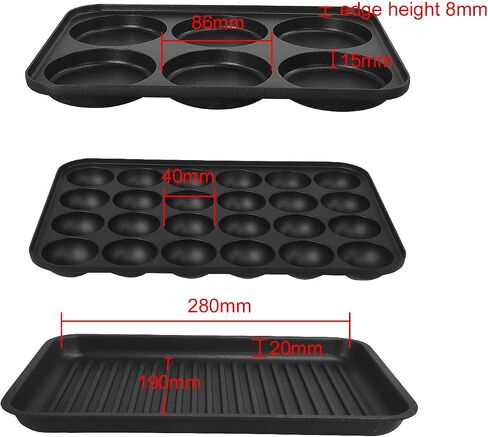 Health and Home Multifunction Nonstick Baking Maker with 3 Interchangeable Baking Plates for Grill,Pan Cake and Cake Pops,Takoyaki Maker.RED in Saudi Arabia