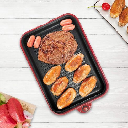 Health and Home Multifunction Nonstick Baking Maker with 3 Interchangeable Baking Plates for Grill,Pan Cake and Cake Pops,Takoyaki Maker.RED in Saudi Arabia