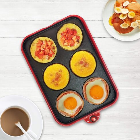 Health and Home Multifunction Nonstick Baking Maker with 3 Interchangeable Baking Plates for Grill,Pan Cake and Cake Pops,Takoyaki Maker.RED in Saudi Arabia