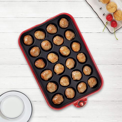 Health and Home Multifunction Nonstick Baking Maker with 3 Interchangeable Baking Plates for Grill,Pan Cake and Cake Pops,Takoyaki Maker.RED in Saudi Arabia