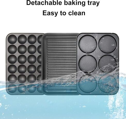 Health and Home Multifunction Nonstick Baking Maker with 3 Interchangeable Baking Plates for Grill,Pan Cake and Cake Pops,Takoyaki Maker.RED in Saudi Arabia