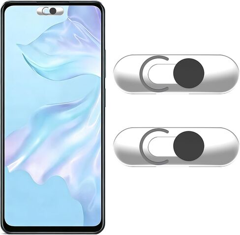 Front Camera Covers Compatible with Galaxy/iPad/Pixel | Smartphone Webcam Cover | Lens Protector,Camera Blocker for Privacy and Safety | 2Pack | Black in Saudi Arabia
