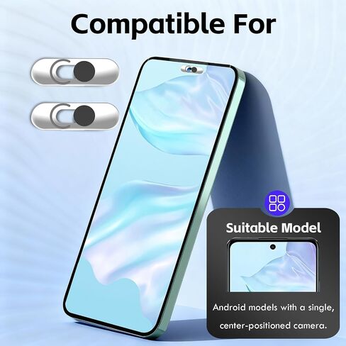 Front Camera Covers Compatible with Galaxy/iPad/Pixel | Smartphone Webcam Cover | Lens Protector,Camera Blocker for Privacy and Safety | 2Pack | Black in Saudi Arabia