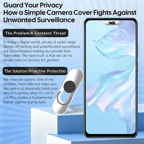 Front Camera Covers Compatible with Galaxy/iPad/Pixel | Smartphone Webcam Cover | Lens Protector,Camera Blocker for Privacy and Safety | 2Pack | Black in Saudi Arabia