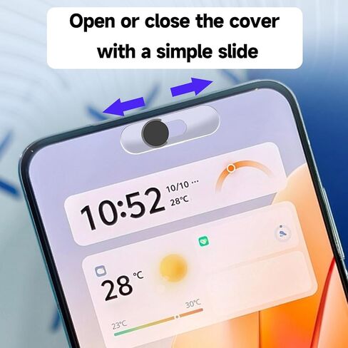 Front Camera Covers Compatible with Galaxy/iPad/Pixel | Smartphone Webcam Cover | Lens Protector,Camera Blocker for Privacy and Safety | 2Pack | Black in Saudi Arabia