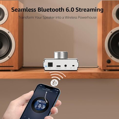 1Mii DeskRoar B75 Mini Bluetooth 6.0 Amplifier, 2.0 Channel 50W×2 HiFi Amp | USB/Optical/AUX IN, Home Audio Digital Stereo Receiver for TV/PC/Bookshelf/Desktop Speakers, 24V Power Supply in Saudi Arabia