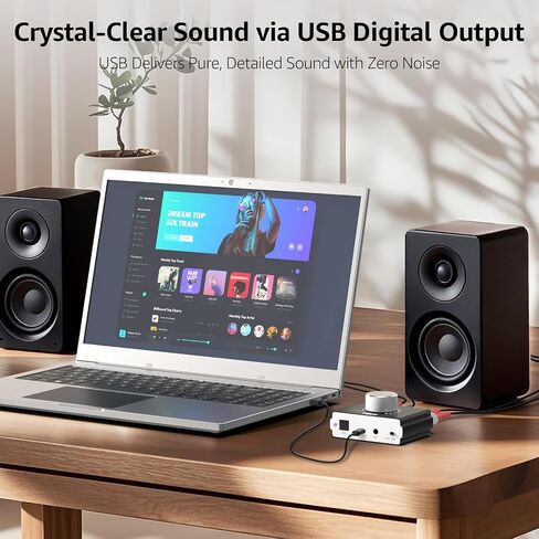 1Mii DeskRoar B75 Mini Bluetooth 6.0 Amplifier, 2.0 Channel 50W×2 HiFi Amp | USB/Optical/AUX IN, Home Audio Digital Stereo Receiver for TV/PC/Bookshelf/Desktop Speakers, 24V Power Supply in Saudi Arabia