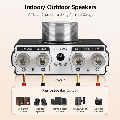 1Mii DeskRoar B75 Mini Bluetooth 6.0 Amplifier, 2.0 Channel 50W×2 HiFi Amp | USB/Optical/AUX IN, Home Audio Digital Stereo Receiver for TV/PC/Bookshelf/Desktop Speakers, 24V Power Supply in Saudi Arabia