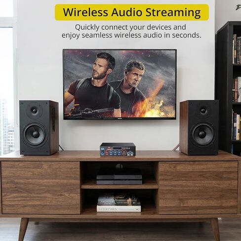 PROZOR 800W Bluetooth 5.0 Stereo Audio Amplifier, 2 Channel Home Audio Receiver with FM Radio, USB, SD/TF Card, AUX, Dual Mic Inputs, HiFi Power Amplifier for Passive Speakers, Home Theater, Car Audio | with FM Radio, USB, SD/TF Card, AUX, Dual Mic Inputs in Saudi Arabia