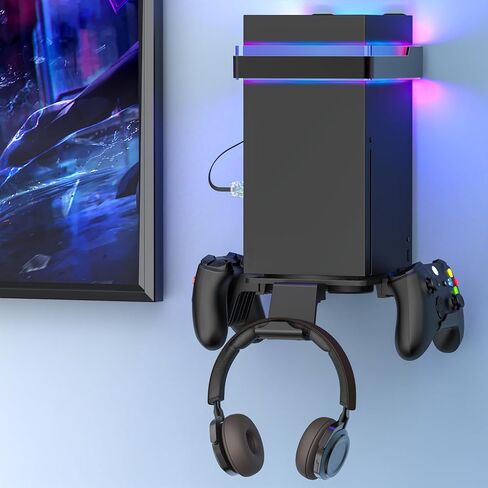 KEPLUG Dual Cooling Fan and Cooling Stand for Xbox Series X/S Console/Controller Dual Controller Charger Station with RGB LED Light & 3 USB Ports,Xbox Series x Accessories with 2 Headphone Hooks in Saudi Arabia