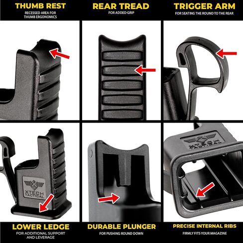 XTECH LDR2000 365 Magazine Speed Loader for Sig Sauer P365 9mm only Includes: P365, P365x, P365xl, P365 X-Macro, P365 Fuse. Not for .380, Made in USA in Kuwait