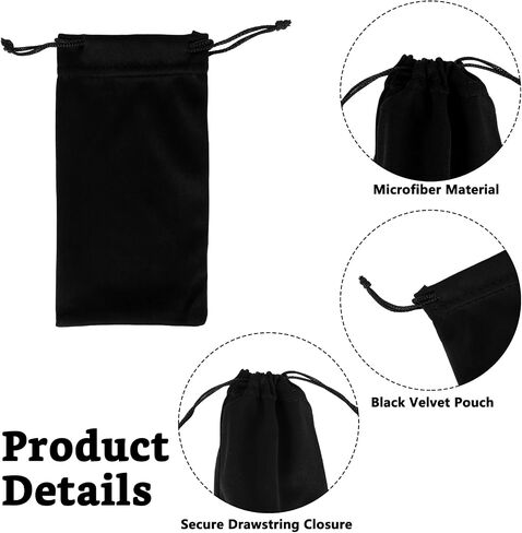 200 Pack Microfiber Sunglass Pouches with Drawstring Closure, Sunglasses Case Bags for Men & Women, Protective Eyewear Storage Bags, Microfiber Case Pouch Bag for Glasses, Jewelry in Saudi Arabia