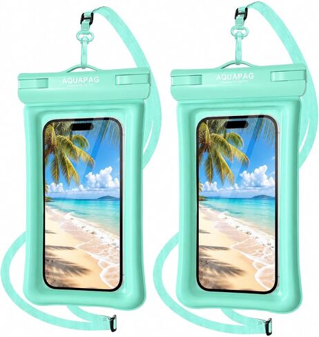 IP68 Waterproof Phone Pouch 2 Pack-Up to 8.0"，Adjustable Neck Lanyard Floating Waterproof Phone Case for iPhone,Phone Dry Bags for Vacation Beach Pool Travel Essentials Green in Saudi Arabia