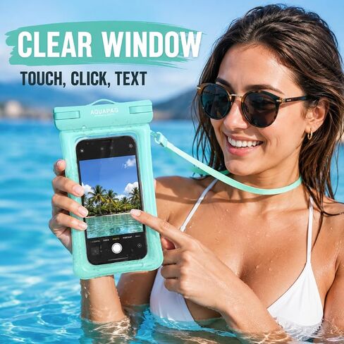 IP68 Waterproof Phone Pouch 2 Pack-Up to 8.0"，Adjustable Neck Lanyard Floating Waterproof Phone Case for iPhone,Phone Dry Bags for Vacation Beach Pool Travel Essentials Green in Saudi Arabia