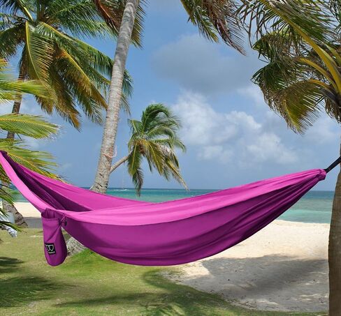 Gold Armour Camping Hammock, Double Hammock with Ropes, USA Brand Lightweight Portable Mens Womens Kids, Camping Accessories Gear (Fuchsia and Pink, 2 Person) in Kuwait