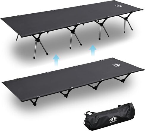 Night Cat Camping Cot Bed - Portable Folding Sleeping Cots for Adults 1-Person Outdoor Elevated Off-Ground Beds Easy Set-up Army Sleeping Bed 87"x28" in Saudi Arabia