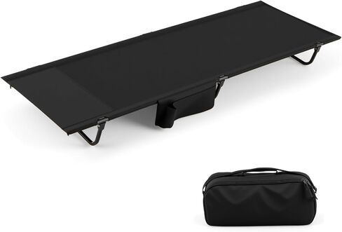 Goplus Folding Camping Cot, 76" x 28" Ultralight Portable Sleeping Cot w/Carrying Bag & Side Pocket, Heavy Duty Outdoor Camping Bed for Adults Travel, Hiking, Lightweight Backpacking, Supports 330 LBS in Saudi Arabia