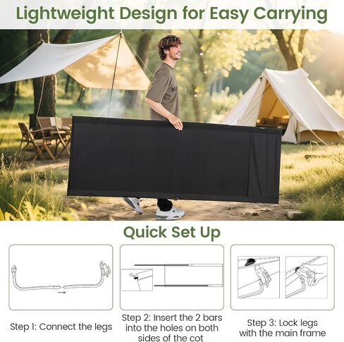 Goplus Folding Camping Cot, 76" x 28" Ultralight Portable Sleeping Cot w/Carrying Bag & Side Pocket, Heavy Duty Outdoor Camping Bed for Adults Travel, Hiking, Lightweight Backpacking, Supports 330 LBS in Saudi Arabia