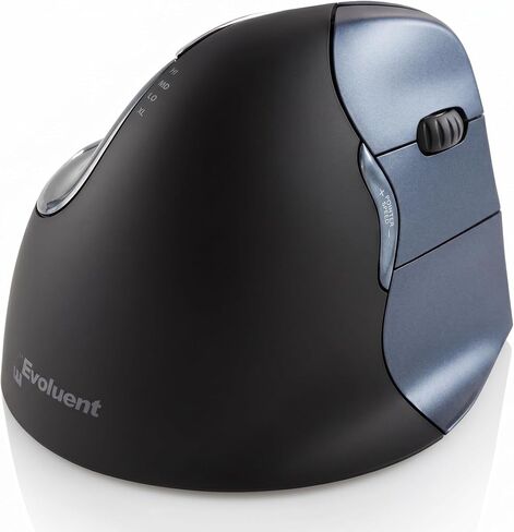 Evoluent – Inventor of the Vertical Mouse – VM4RW Ergonomic Vertical Mouse Right Hand Regular Size Wireless USB, Sculpted for Comfort, Reduces Wrist Strain, 4 Speeds, 6 Customizable Buttons in Windows | VM4RW Ergonomic Vertical Mouse Right Hand Regular Si in Saudi Arabia