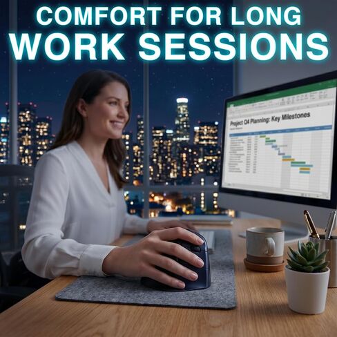 Evoluent – Inventor of the Vertical Mouse – VM4RW Ergonomic Vertical Mouse Right Hand Regular Size Wireless USB, Sculpted for Comfort, Reduces Wrist Strain, 4 Speeds, 6 Customizable Buttons in Windows | VM4RW Ergonomic Vertical Mouse Right Hand Regular Si in Kuwait
