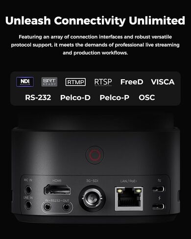 كاميرا OBSBOT Tail 2 PTZR NDI بدقة 4K@60FPS، تتبع Pro AI، 1/1.5 بوصة CMOS، 50 ميجابكسل | تكبير بصري 5X، تكبير هجين 12X، مخرج SDI/HDMI/IP/USB 3.0، البث للتعليم والمؤتمرات والعبادة (تنشيط NDI) in Kuwait