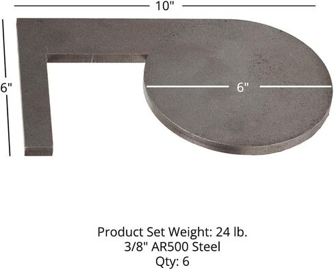TITAN GREAT OUTDOORS ستة AR500 3/8 "أهداف شجرة مبارزة فولاذية سميكة، فولاذ خام 6" ضياء. مجاذيف متأرجحة، هدف إطلاق نار غونغ مع تعليقات فورية، ملحق شجرة الهدف بنفسك in Kuwait