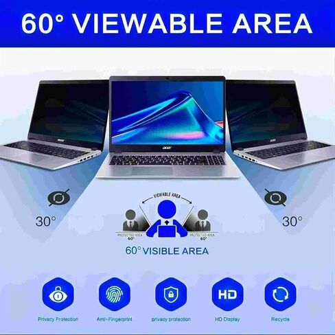 13.3" Computer Privacy Screen Filter for (16:10) Screen Monitor - Premium Anti-Glare Computer Screen Cover - Scratch Resistant - UV & Blue Light Screen Protector (Black-13.3) in Kuwait