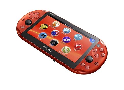 Sony PlayStation Vita Wi-Fi 2000 Series with Silicone Joystick Covers and AC Adapter Cable (Renewed) (Metallic Red) in Kuwait