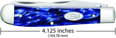 Case WR XX Pocket Knife Trapper Sparxx Blue Pearl Kirinite Item #23431 - (10254 SS) - Length Closed: 4 1/8 Inches in Kuwait