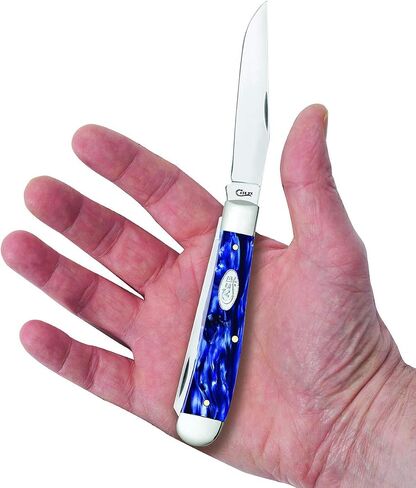 Case WR XX Pocket Knife Trapper Sparxx Blue Pearl Kirinite Item #23431 - (10254 SS) - Length Closed: 4 1/8 Inches in Kuwait
