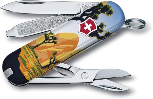 Victorinox Classic SD Swiss Army Knife, 7 Functions, Green Translucent | Swiss made compact multi-tool with scissors, nail file, screwdriver, toothpick, tweezers, and a small blade in Kuwait