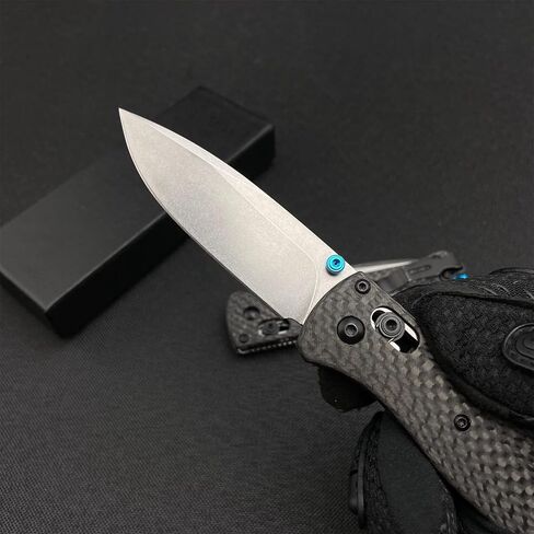 HUAAO EDC Folding Pocket Knife with 8Cr13MoV Blade, Carbon Fiber Handle, Belt Clip for Camping in Kuwait