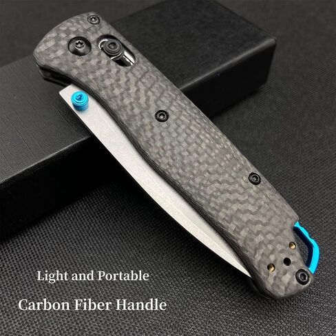 HUAAO EDC Folding Pocket Knife with 8Cr13MoV Blade, Carbon Fiber Handle, Belt Clip for Camping in Kuwait