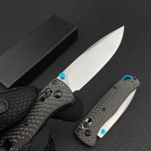 HUAAO EDC Folding Pocket Knife with 8Cr13MoV Blade, Carbon Fiber Handle, Belt Clip for Camping in Kuwait