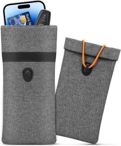 Faraday Bag, RFID Signal Blocking Bag,Anti-Tracking Privacy Protective Case | GPS Car Key Cell Phone Signal FOB Blocker Wallet Shielding Pouch, Car Security Protection, Anti-Theft Pouch, Anti-Spying,Gray in Saudi Arabia