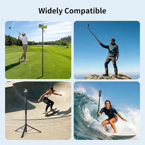VRIG 63in Invisible Selfie Stick Golf Monopod with Ground Spike, Extension Camera Pole for Insta360 X6 X5, DJI OSMO 360/ Action5, GoProHero 13 Mission 1Pro, with GoPro Adapter for Action Camera in Saudi Arabia