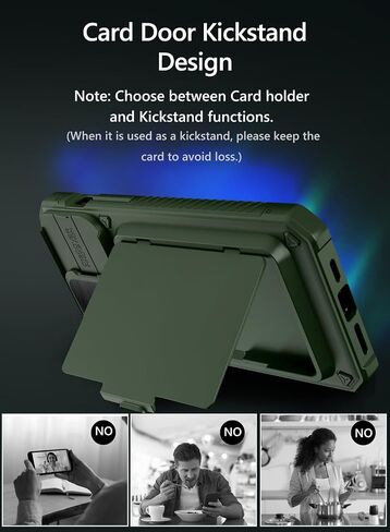 Vihibii for iPhone 15 Pro Max Case Wallet with Card Holder (4 Cards), Black | Slide Camera Cover, Kickstand, Military Grade Drop Protection, Rugged Hard Back, Silicone Edge Wallet Phone Case, 2023, Black in Saudi Arabia