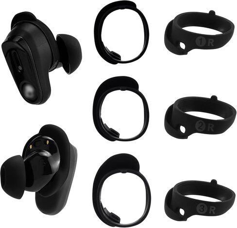 أجنحة أذن بديلة لسماعات الأذن Skullcandy Method 360 ANC، S/M/L | أطراف مجنحة من السيليكون مضادة للانزلاق تغطي أطراف الأذن مع صندوق تخزين محمول (3 أزواج، أسود) in Kuwait